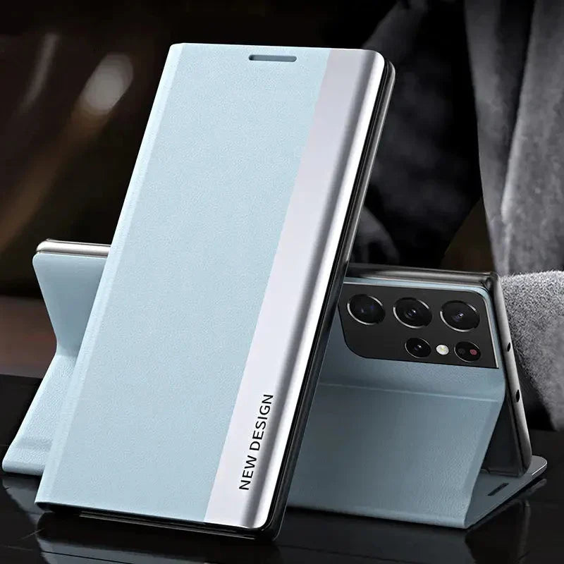 Luxury Leather Flip Case For Samsung Galaxy S25 S24 S23 S22 S21 S20 Ultra Plus S23 S21 S24 FE Note 20 Ultra 10 Plus Stand Cover