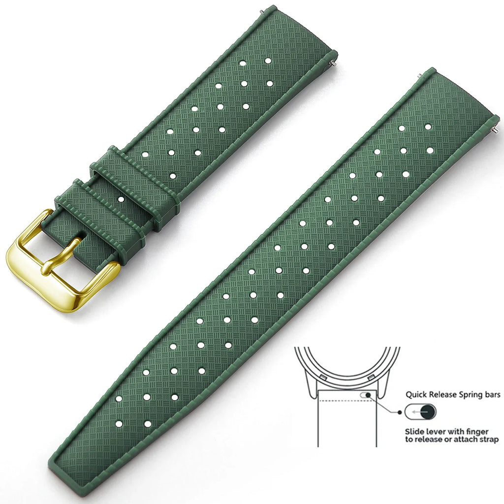 Tropical Silicone Watch Band Quick Release Watch Band 18mm 20mm 22mm Rubber Tropic Smart Watch Strap for Oris Seiko Citizen