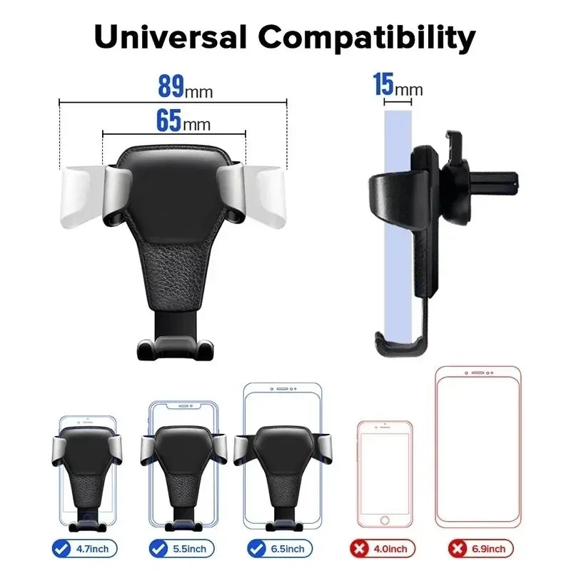 Gravity Car Phone Holder Air Vent Clip Mount Mobile Cell Stand Smartphone GPS Auto Locking Support in Car Bracket For iPhone