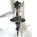Rhinestone Cross Pendant Earring & Necklace Set