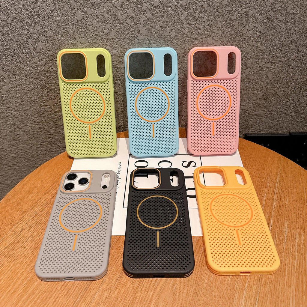 Colorful Cooling Heat Dissipation Phone Case For iPhone 17 Pro 17 16 15 14 13 12 11 Pro Max Plus Breathable Magnetic Back Cover