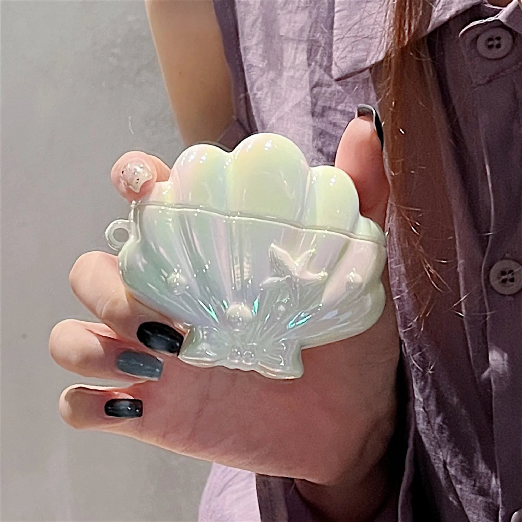 Plating Seashell Case For AirPods Pro 2 Protective Sleeve For Airpods 3 2 1 Earphone Accessories With Pendant Cover
