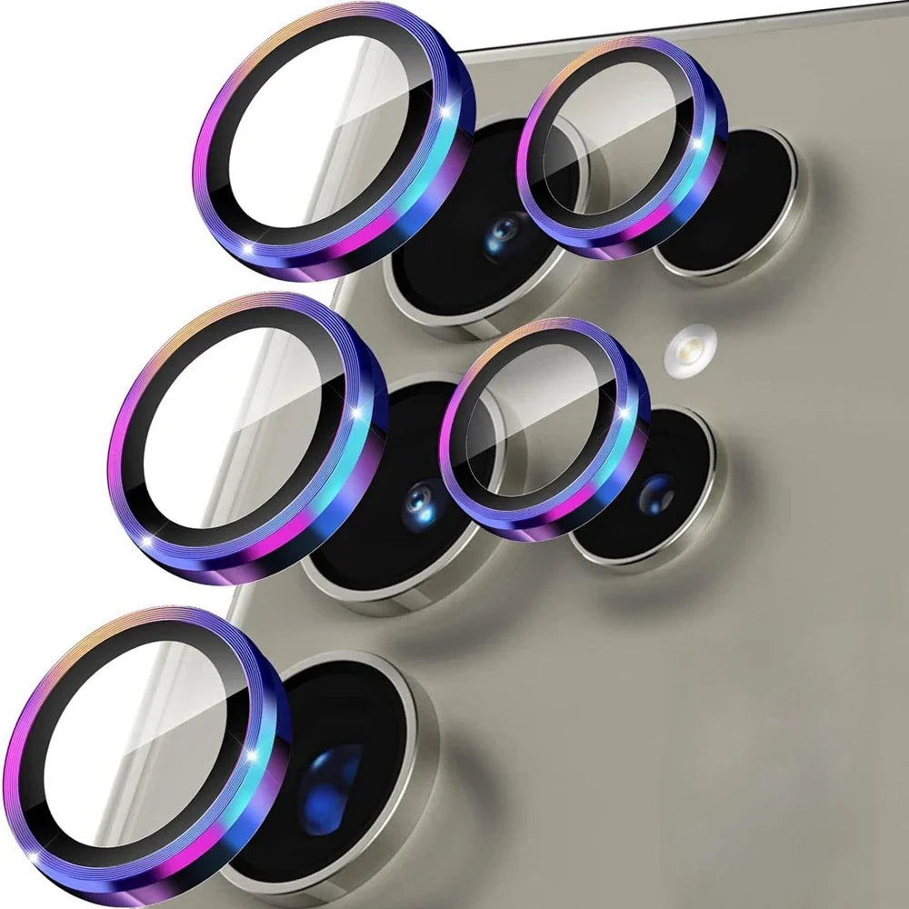 Camera Metal Ring Glass For Samsung Galaxy S24 Ultra S23 Plus Back Lens Cover Protector For Samsung S24+ S24Ultra Lens Cap Case