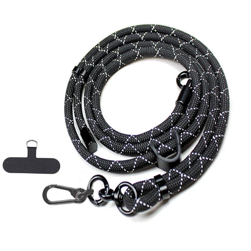 150CM Length Phone Lanyard Adjustable Detachable Neck Cord Outdoor Universal Crossbody Strap Card Clip for Mobile Phone Case