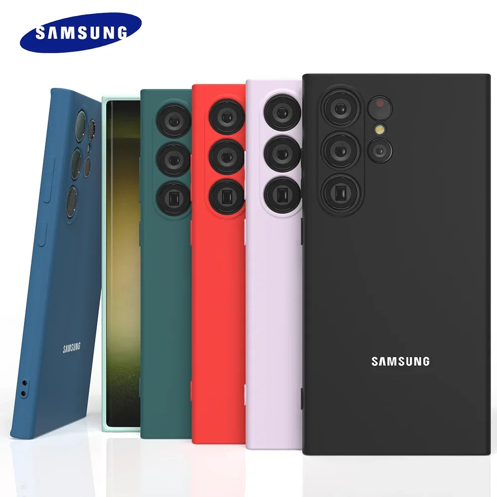 For Samsung S25Ultra S24Ultra Case Soft Liquid Silicone UltraThin Shockproof Phone Back Cover For Galaxy S25Plus S25 S24Plus S24