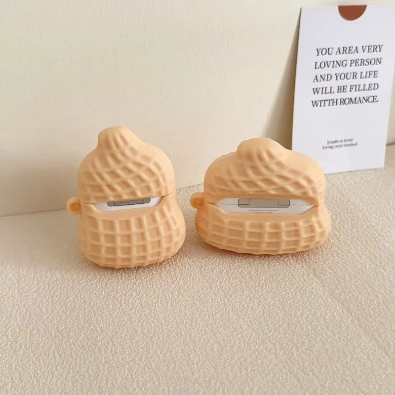 For Airpods 4 Case 2024,3D Cartoon Peanut Protective Earphone Silicone Cover For Airpods Pro 2 Case/Airpods 1/2/3/4 Case Funda