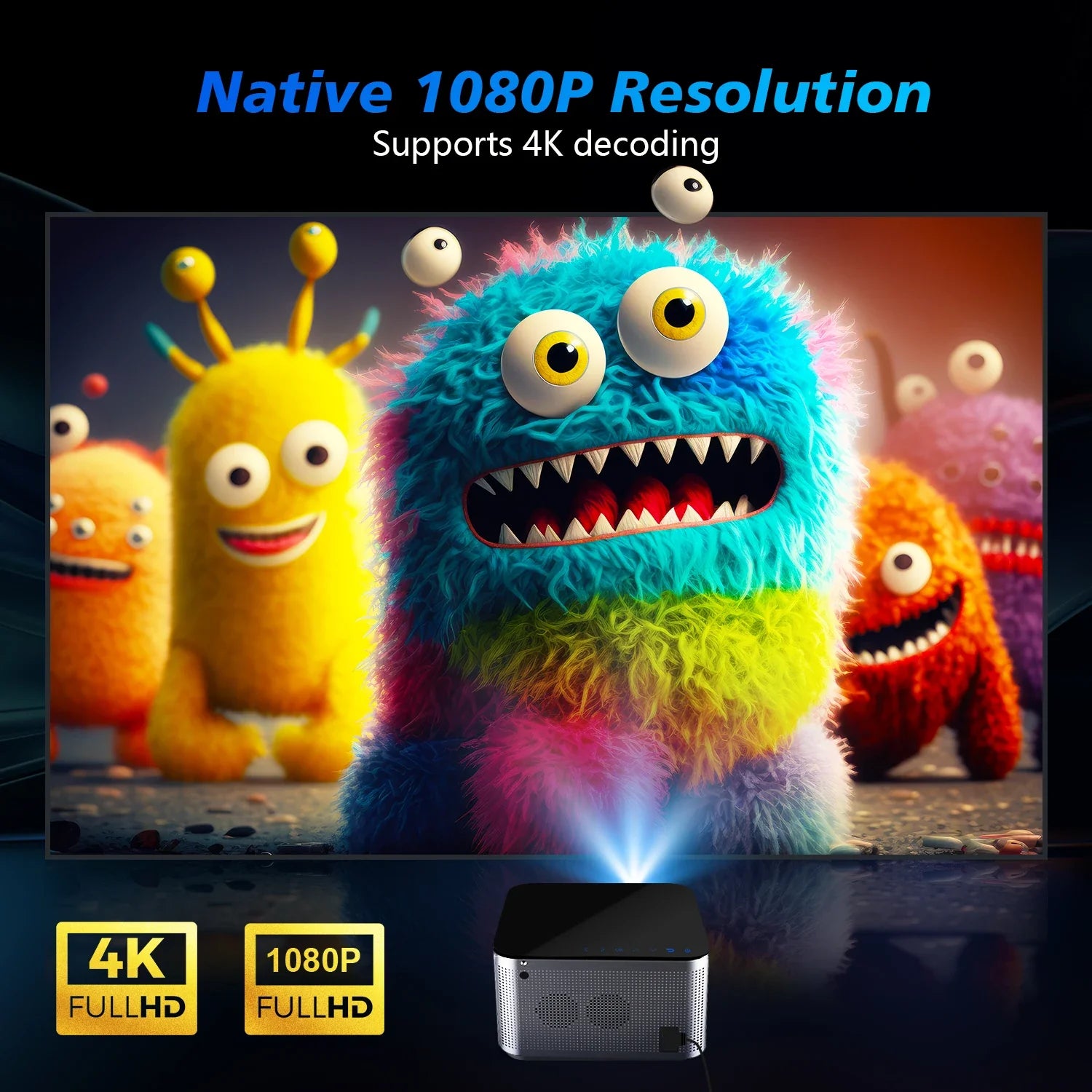 Magcubic HY350 Pro 580ANSI Projector Android 11 4K 1080P Wifi6 Voice Control Allwinner H713 Electronic Focus BT 5.0 Home Cinema
