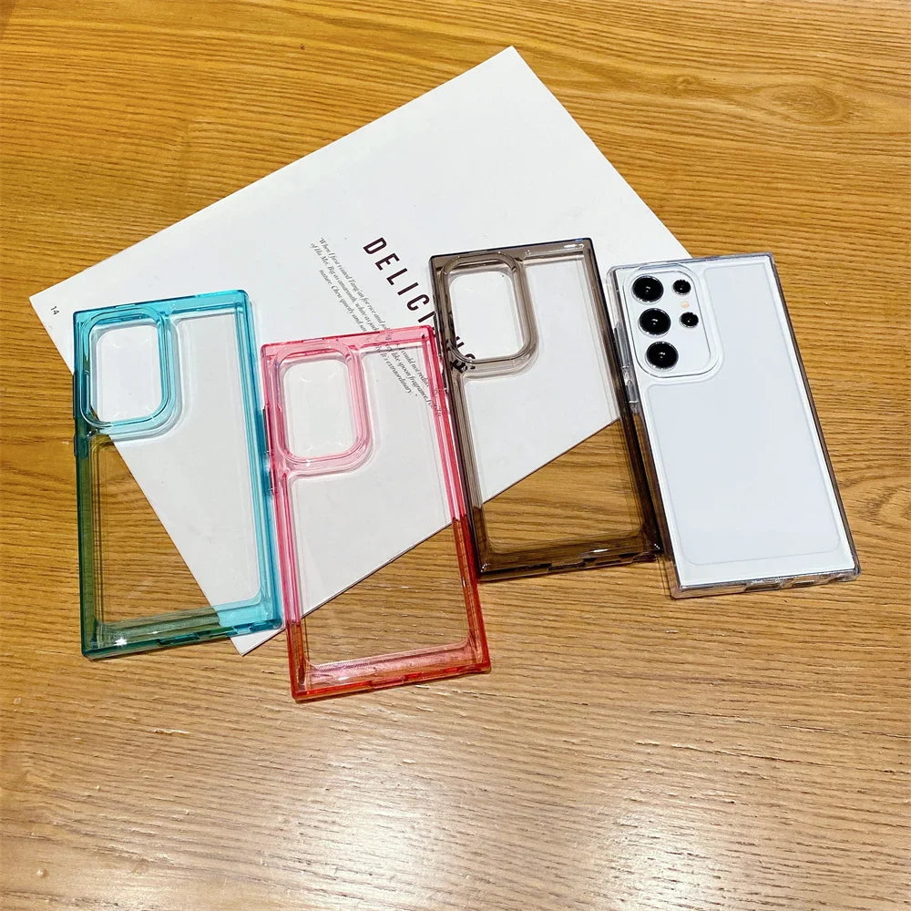 Transparent Airbag Bumper Case for Samsung Galaxy S24 Ultra S23 S22 Plus S21 S20 FE A54 A52 A34 A14 A73 A53 A33 Acrylic Cover