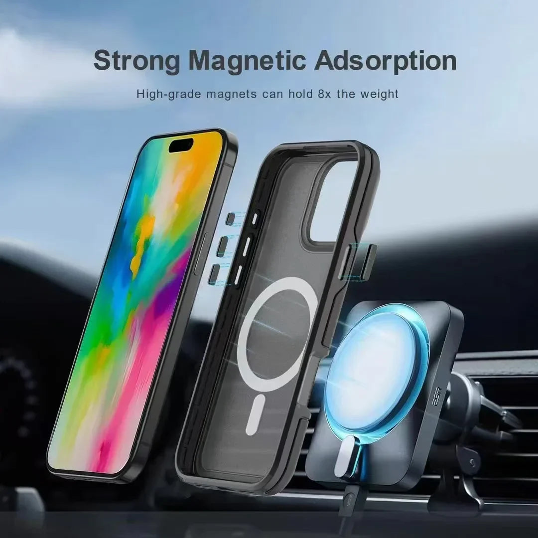 Luxury Candy Wireless Charge Magsafe Matte Phone Case For iPhone 11 12 13 14 15 16 Pro Max Plus Magnetic Bumper Cases Cover