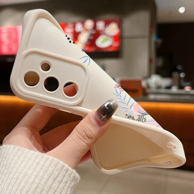 Flower Print Case For Samsung Galaxy S25 S24 S23 S22 Ultra S21 S24 FE A55 A54 A34 A15 A14 A35 A52 A53 A25 A16 5G Soft TPU Cover