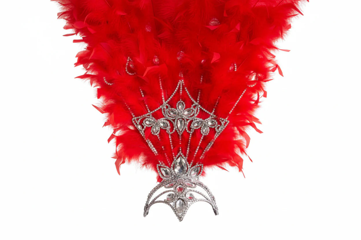 Ostrich Feather Rhinestone Headdress