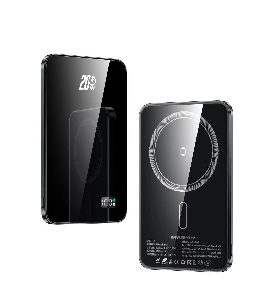 New Glass Material Power banks Portable Travel Powerbank Phone Charger External battery for Magsafe iPhone 16 15 14 13 Pro Max