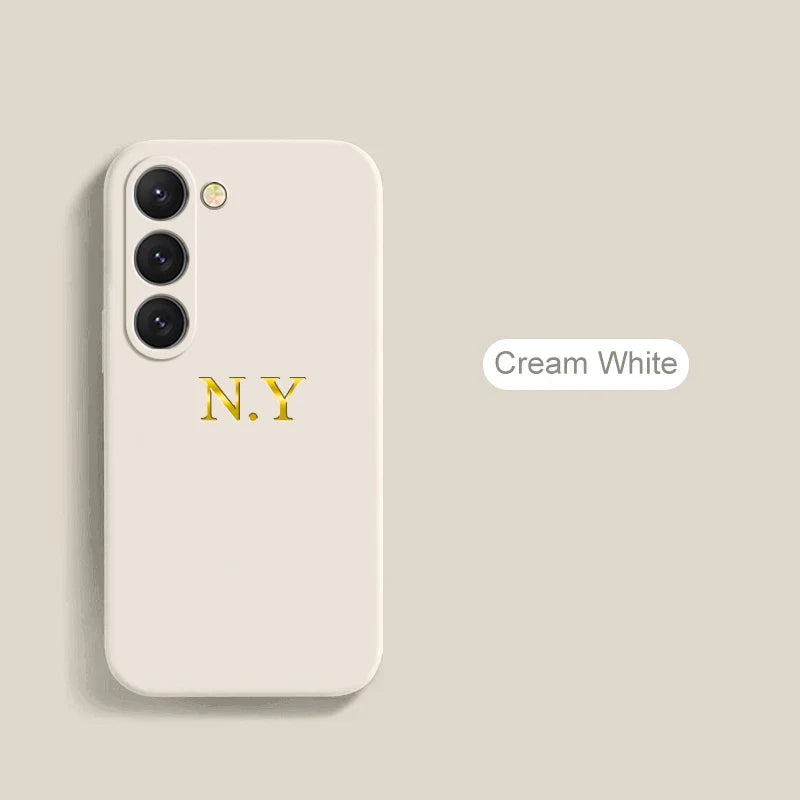 Personalized Custom Name Case For Samsung Galaxy S24 S23 S22 S21 Ultra Plus Liquid Silicone Cover
