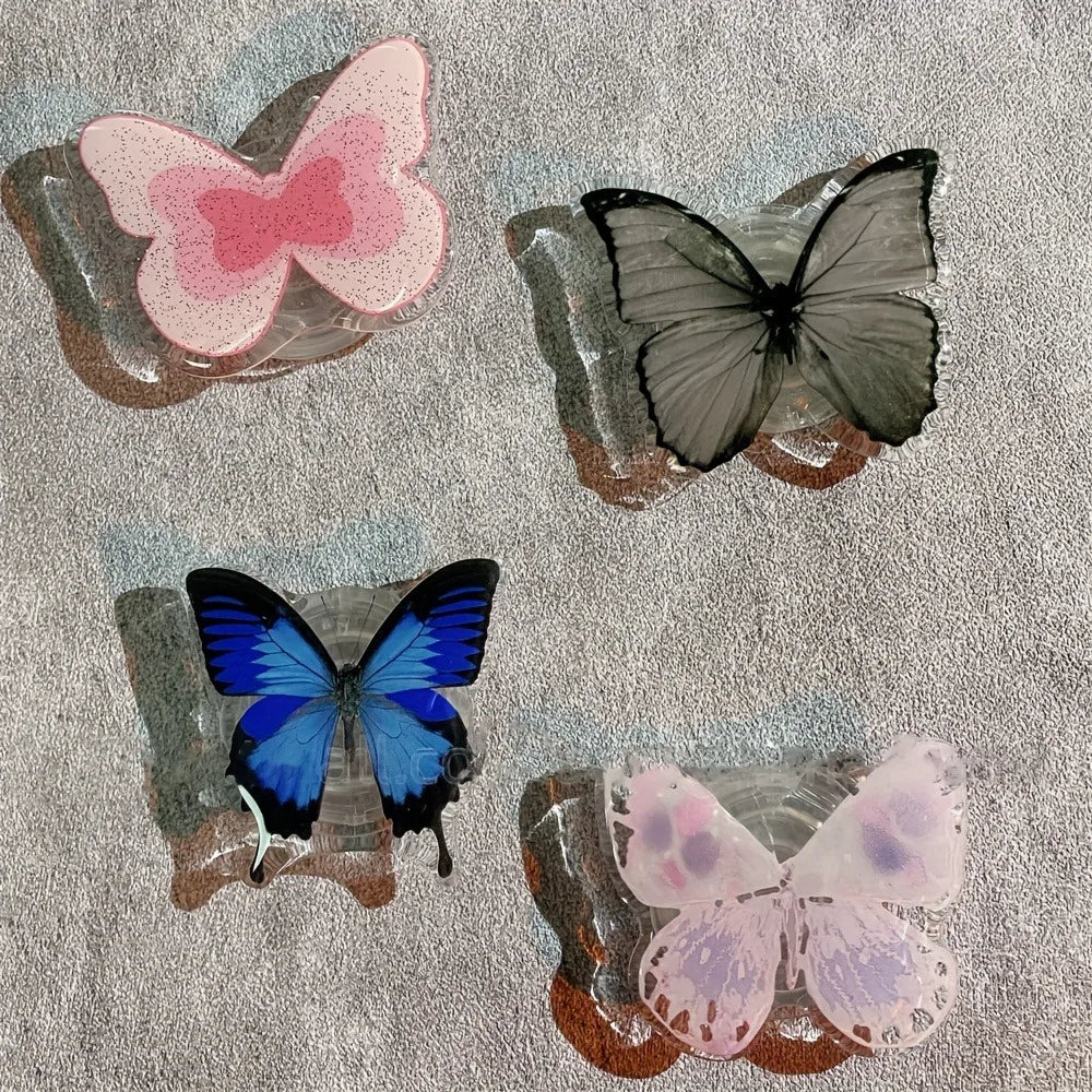 Acrylic Butterfly Phone Stand Socket Holder Grip Trendy mobile phone accessories Applicable For Apple Huawei Xiaomi Samsung case