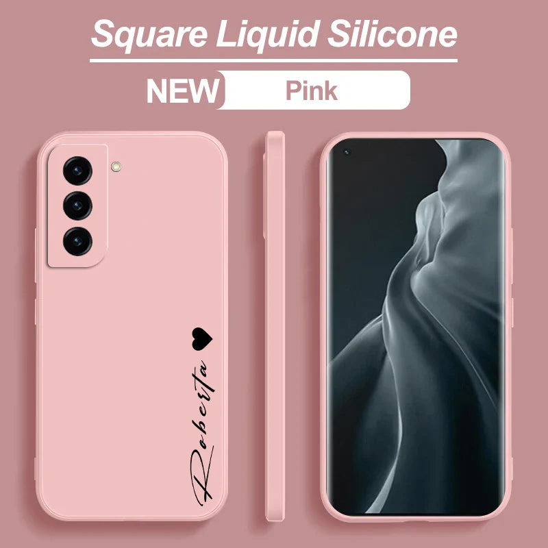 S24 S23 Ultra 5g Case Personalised Customized Name Liquid Silicone Cover For Samsung Galaxy S24 S23 S22 S21 Ultra Plus S20FE