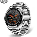 LIGE 2024 Smart Watch Men Full Circle Touch Screen Bluetooth Call Men Smartwatch Waterproof Sport Activity Fitness Watch+Box