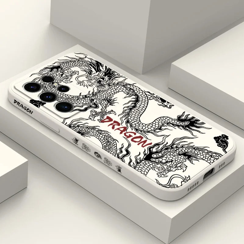 Devil Dragon Phone Case For Samsung Galaxy S24 S23 S22 S21 S20 S10 S10E Ultra Plus FE Note 20 Ultra 10 Plus Cover