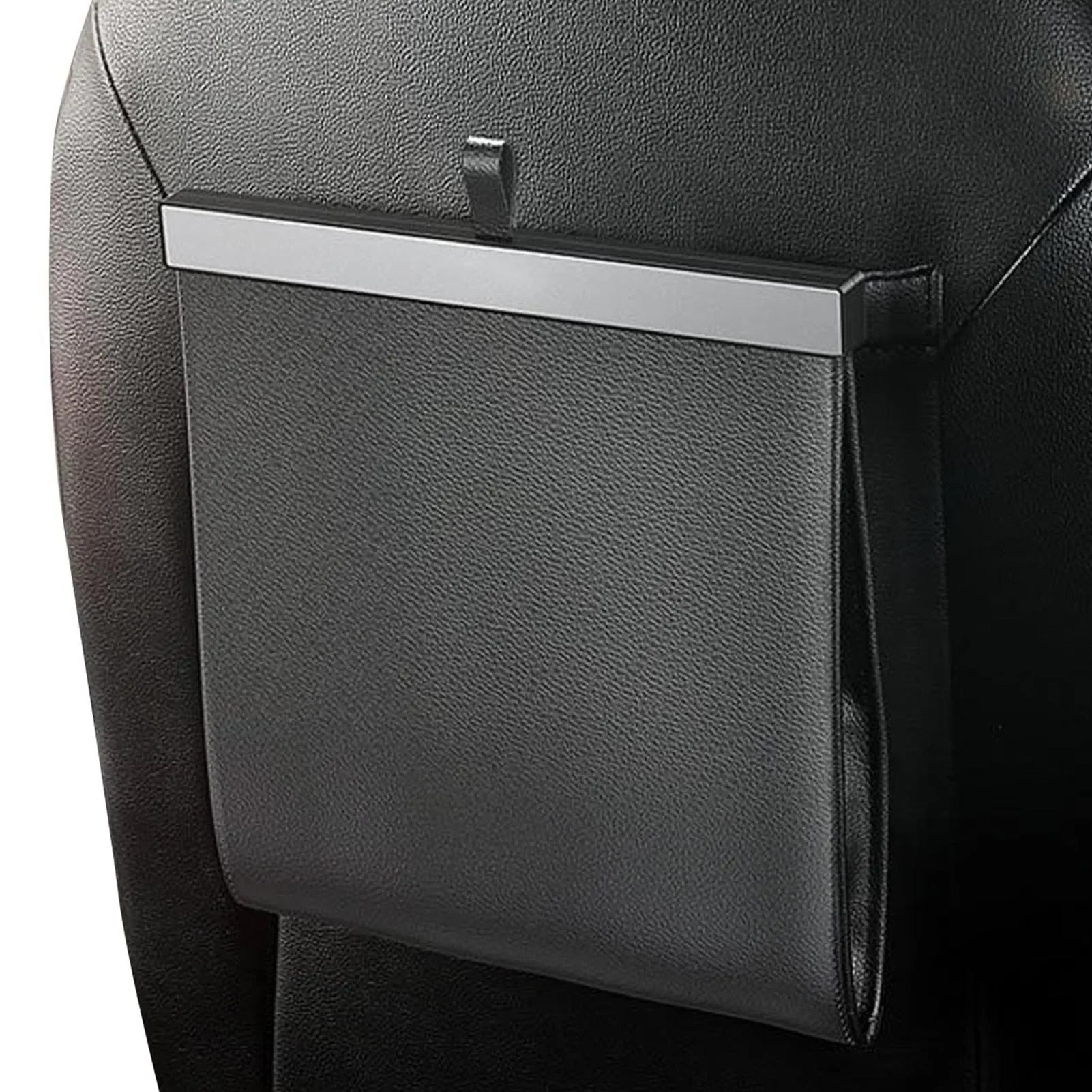 Car Trash Bag Leather Front-Row Hanging Garbage Bin Foldable Waterproof Storage Bucket Rubbish Bag Car Interior Accessories