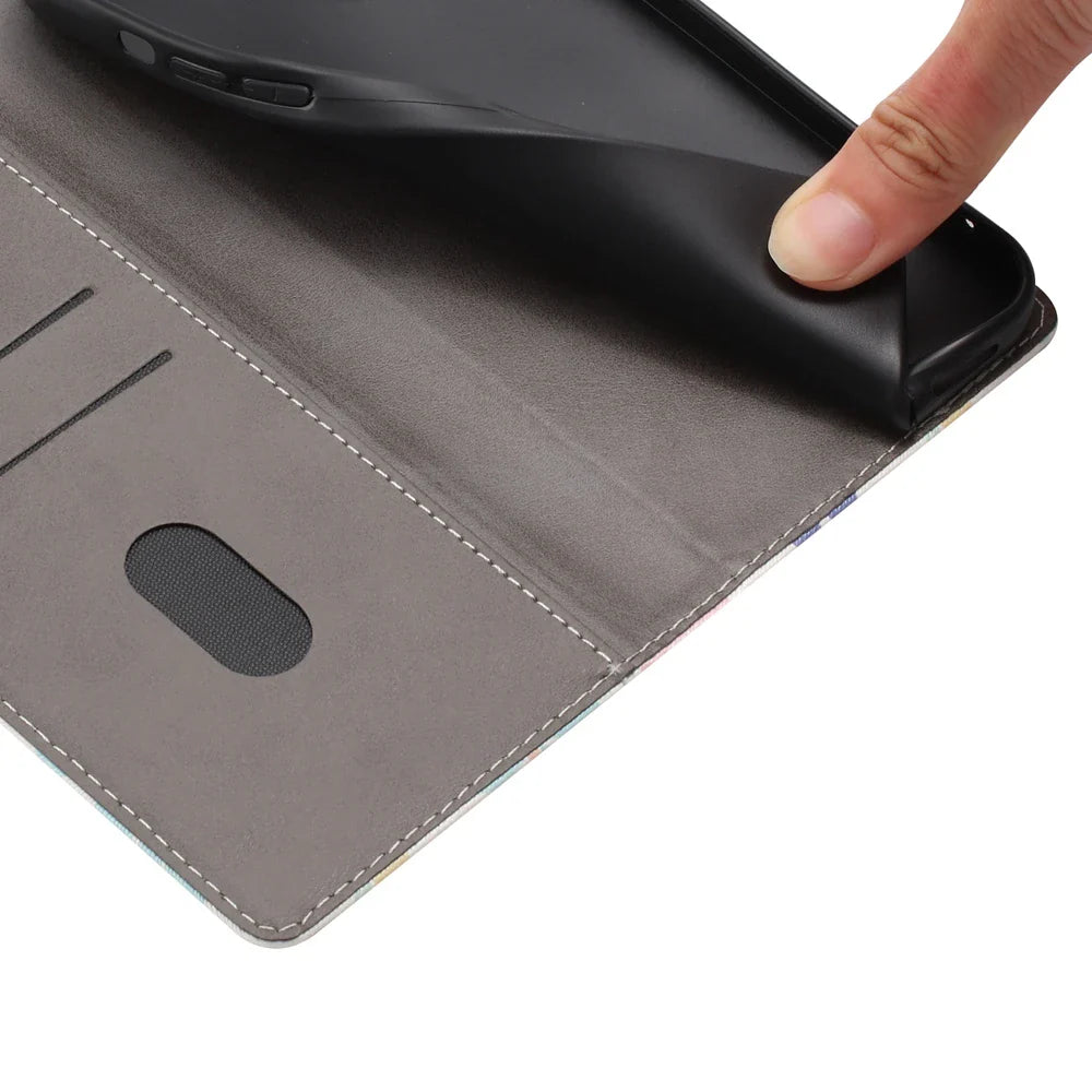 Christmas Phone Case for Funda iPhone 17 16 15 14 13 12 11 Pro Max 17 Air 16E 15 Plus 7 8 Cases Flip Leather Wallet Back Cover
