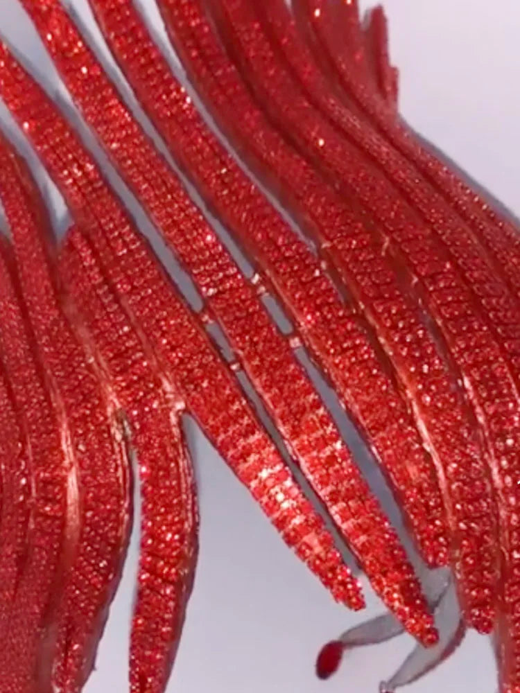 Red Rhinestones Exaggerated Large-Sized Headpiece