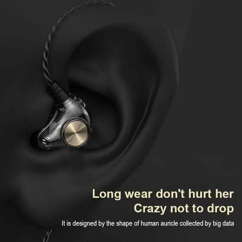 Dynamic HiFi Wired Earphone In Ear Monitor Sport Headphones Bass Stereo Gaming Noise Cancelling Headset Music Earbuds With Mic