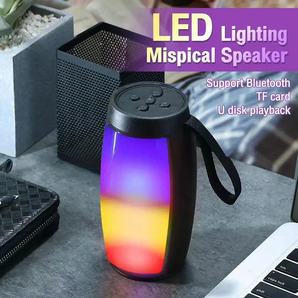 Portable Bluetooth Speakers LED Lights Loudspeaker Outdoor SupportsTF Car Audio Gift Wireless Sound Box