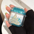 Glitter quicksand castle firework earphone case for apple airpods 4 3 2 1 pro 2nd wireless bluetooth charging box headset cover