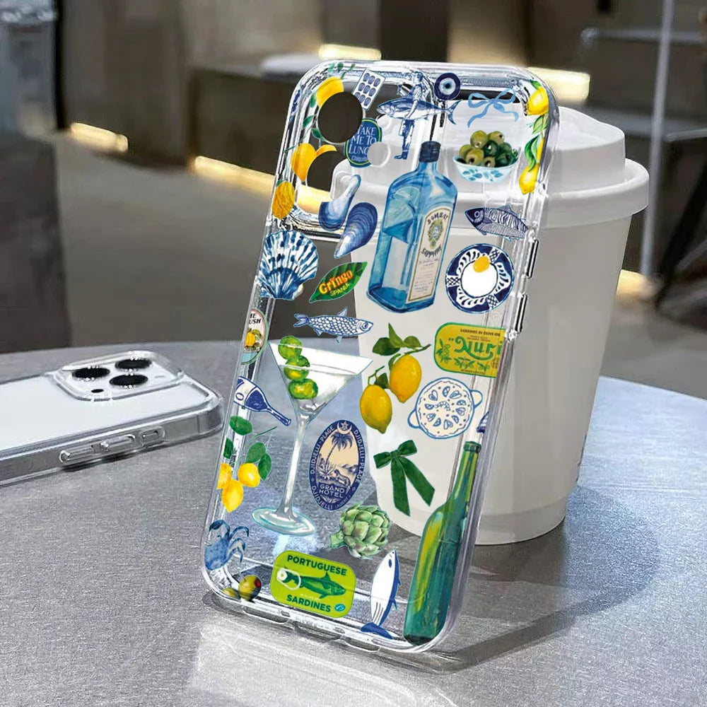 Ocean Animal Cute Phone Case For iPhone 11 Case iPhone 15 13 14 12 17 16 Pro Max 8 7 Plus XR XS SE Clear Protective Cover Funda