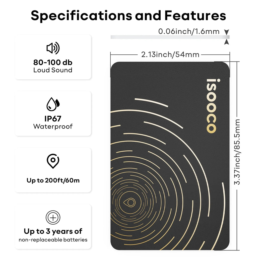1Pcs Wallet Tracker Card 3 Years Long Battery Life Anti-lost Smart Card Location Tracking Tag for Apple Find My App Item Finder