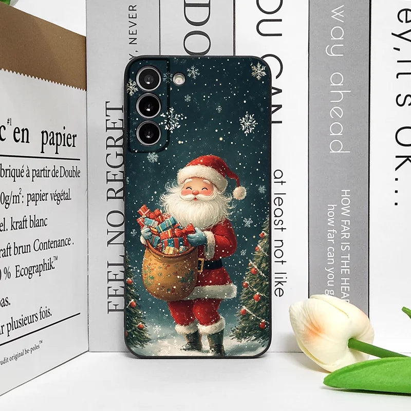 Merry Christmas Tree Santa Claus Pattern Phone Case for Google Pixel 9A 8A 7A 6A 7 PRO 8 9 Pro XL 5G Shockproof Soft Back Covers