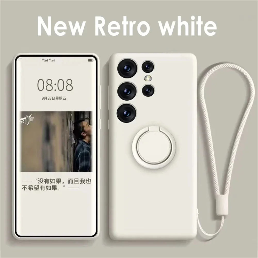 Magnetic Holder Case for Samsung Galaxy S24 S23 S22 S21 Ultra Plus S20 FE Note 20 A54 A53 A52 A13 A14 A34 Liquid Silicone Cover