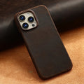for Magsafe Case for iPhone 17 15 16 Pro Max Air Retro Luxury Full Grain Cowhide Genuine Oiled PULL-UP Leather Magnetic Cover