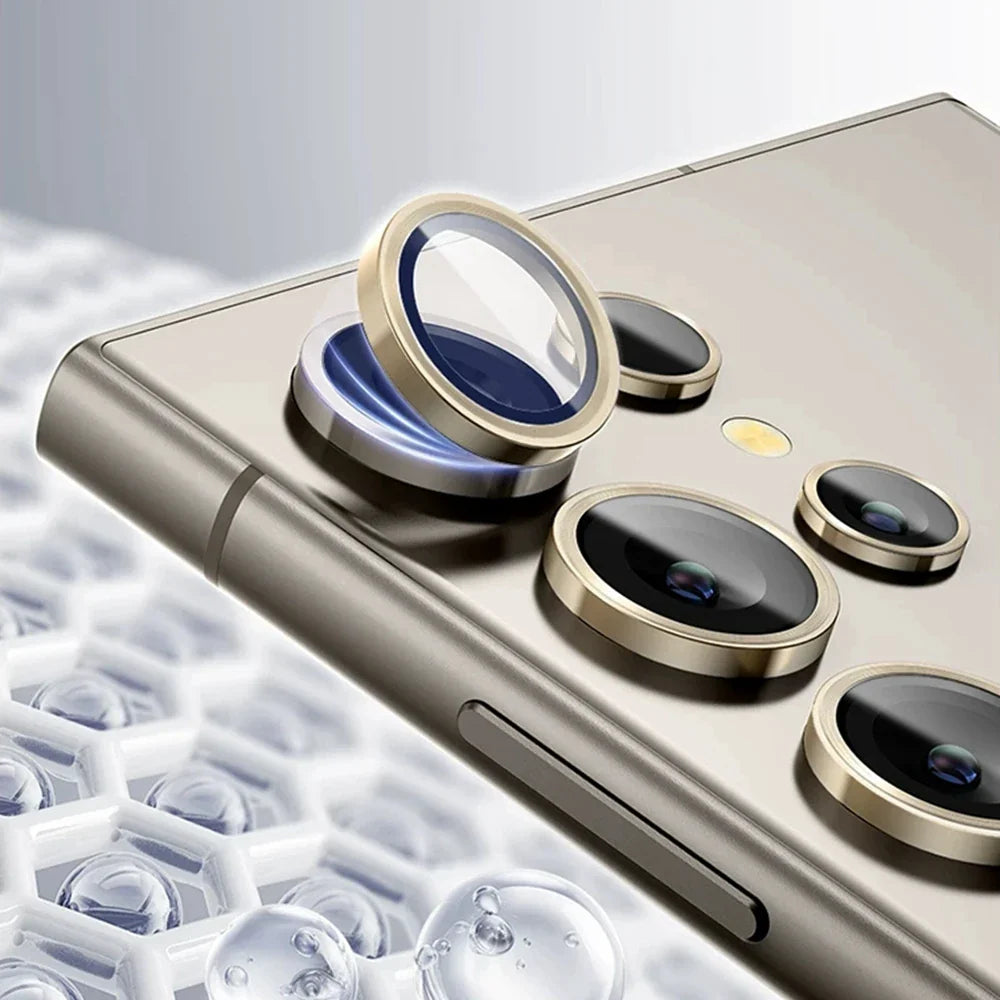 Camera Metal Ring Glass For Samsung Galaxy S24 Ultra S23 Plus Back Lens Cover Protector For Samsung S24+ S24Ultra Lens Cap Case