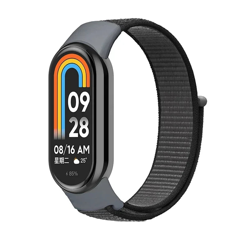 Nylon Loop Strap For xiaomi Mi Band 8 7 6 5 4 3 Bracelet SmartWatch Wristband Replacement sport pulsera watchband Miband 8 NFC