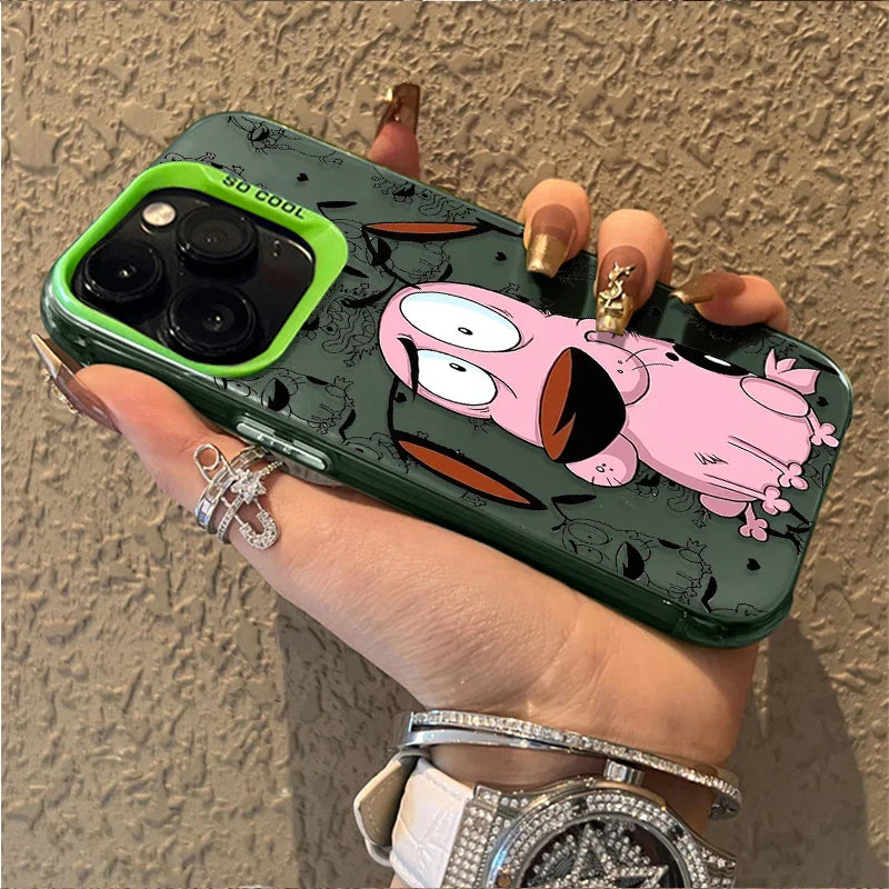 Courage Cowardly Dog Plating Case for Samsung Galaxy S24 S23 S22 S21 Ultra Plus FE Cover