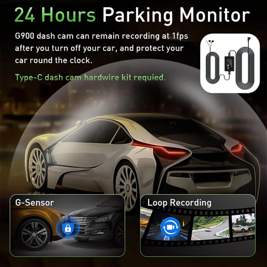 4K Dash Cam for Cars Car Camera Dash Cam WIFI Camera for Car Front and Rear Dash Camera Black Box 24H Parking Mode Recorder