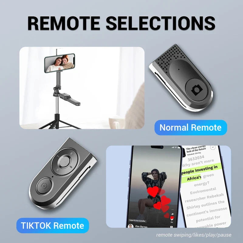 FANGTUOSI 1750mm Wireless Selfie Stick Tripod Stand Foldable Monopod With Led Light For Smartphones Balance Steady Shooting Live
