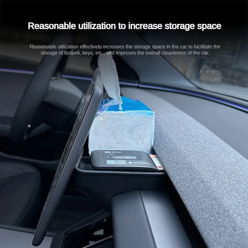 For Tesla Model Y Juniper 2025 Model 3 Highland 2024 Dashboard Storage Tray Silicone Center Console Screen Rear Phone ETC Box