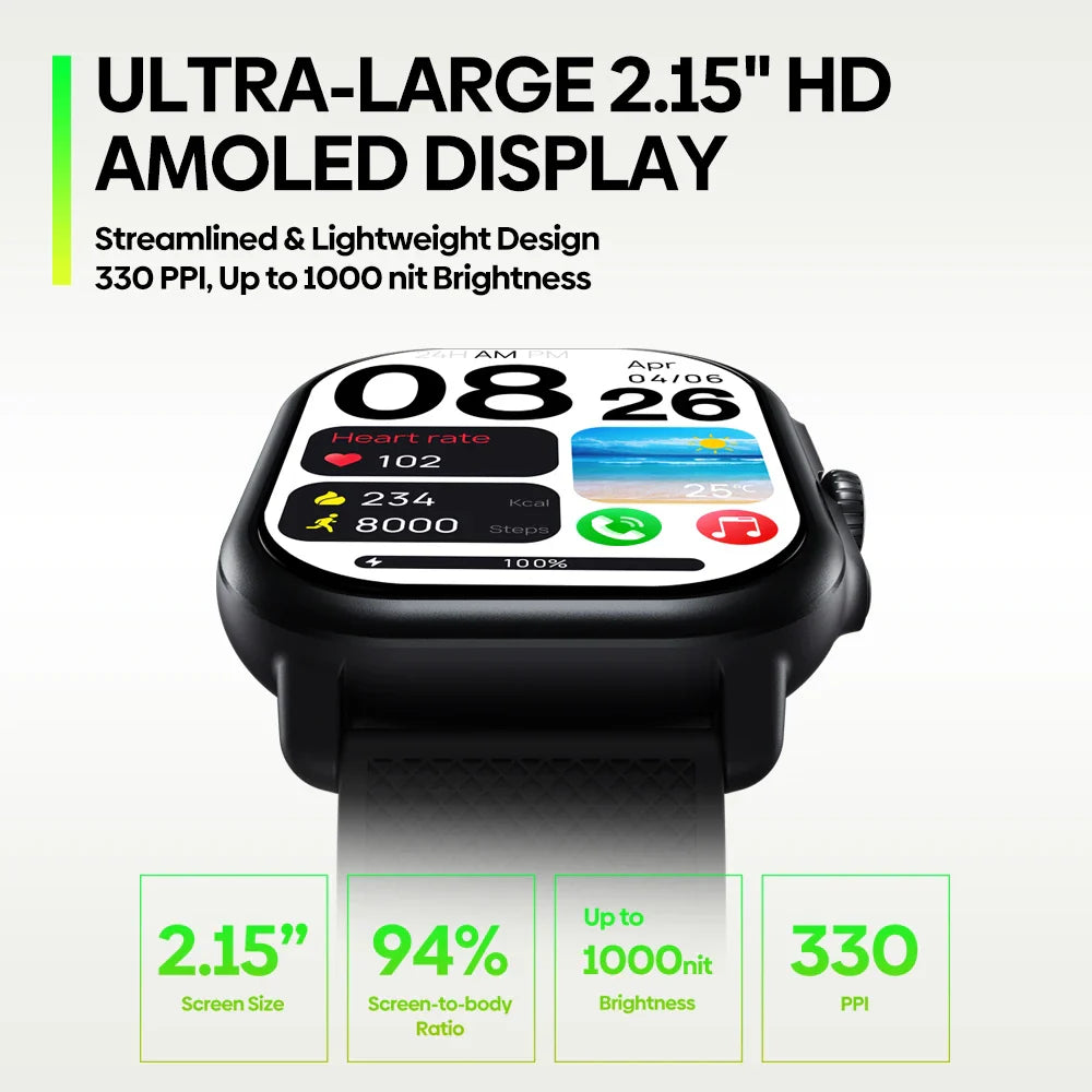 New Zeblaze Beyond 3 Pro GPS Smart Watch Built-in GPS & Route Import 2.15" AMOLED Display Make/Receive Phone Calls Smartwatch