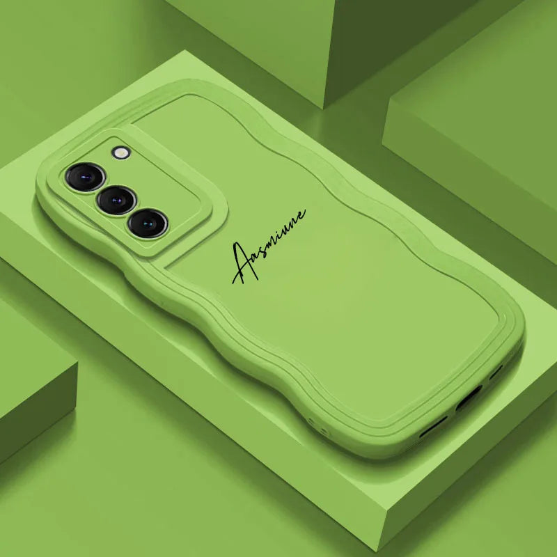 Personalized Customized Name Wave Case Case For Samsung S24 S23 S22 S21 Ultra Plus Back Cover