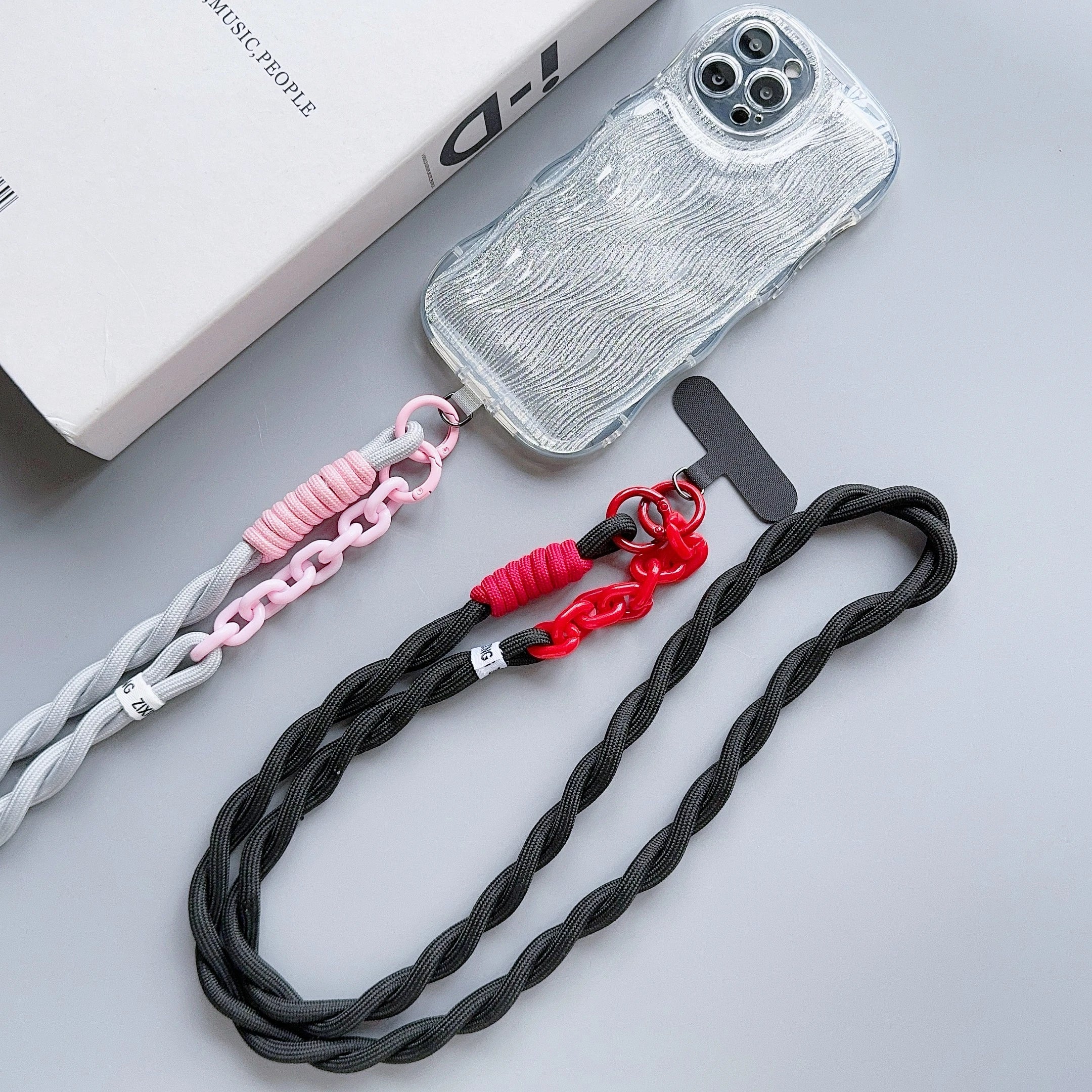 Cute and Durable Acrylic Crossbody Phone Lanyard with Diameter Adjustable Outdoor Universal Case, Anti-Lost Neck Cord, Wrist Strap, and Card Holder for Keys and ID