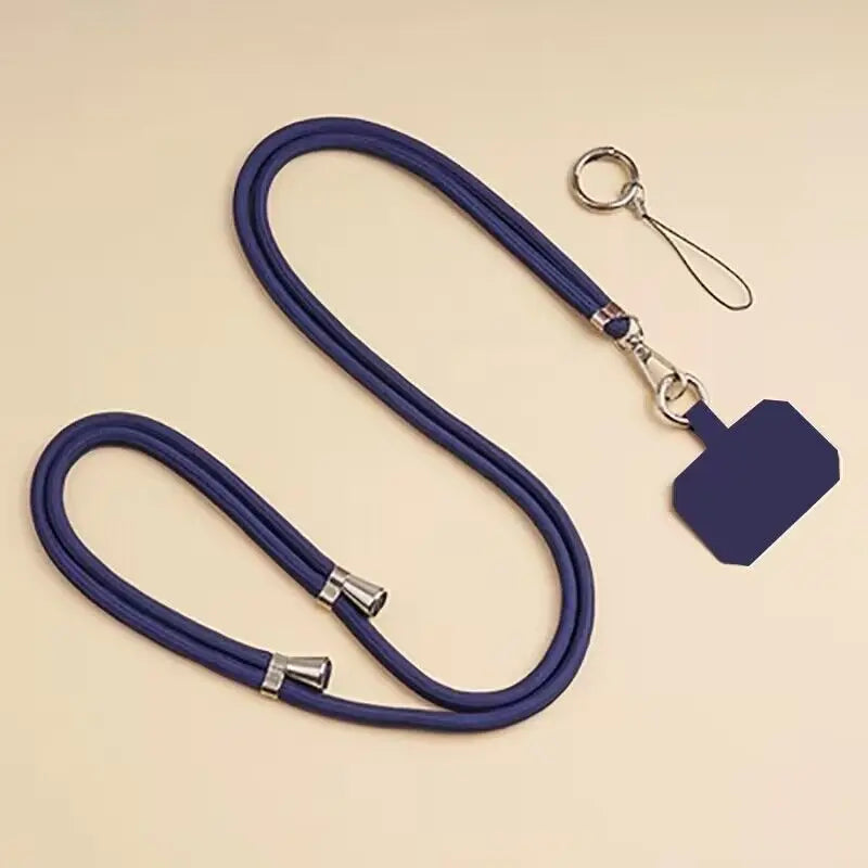 Universal Adjustment Phone Lanyard Necklace Strap Phone Case Solid Color Long Hanging Rope With Clip Anti-Lost Crossbody Lanyard