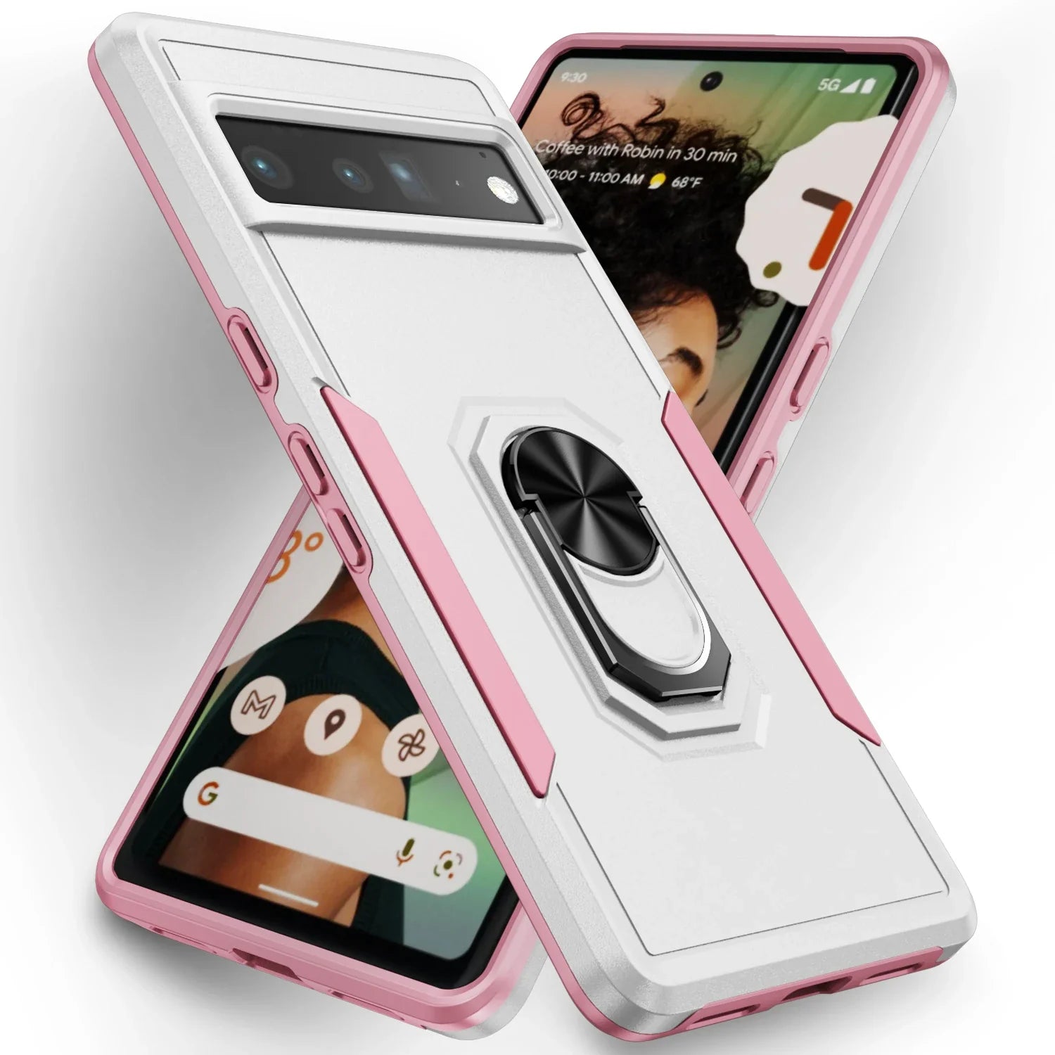 Military Heavy-Duty Magnetic Ring Stand Phone Case For Google Pixel 9 8A 8 7 7A 6 6A Pro Rugged Matte Shockproof Defender Cover