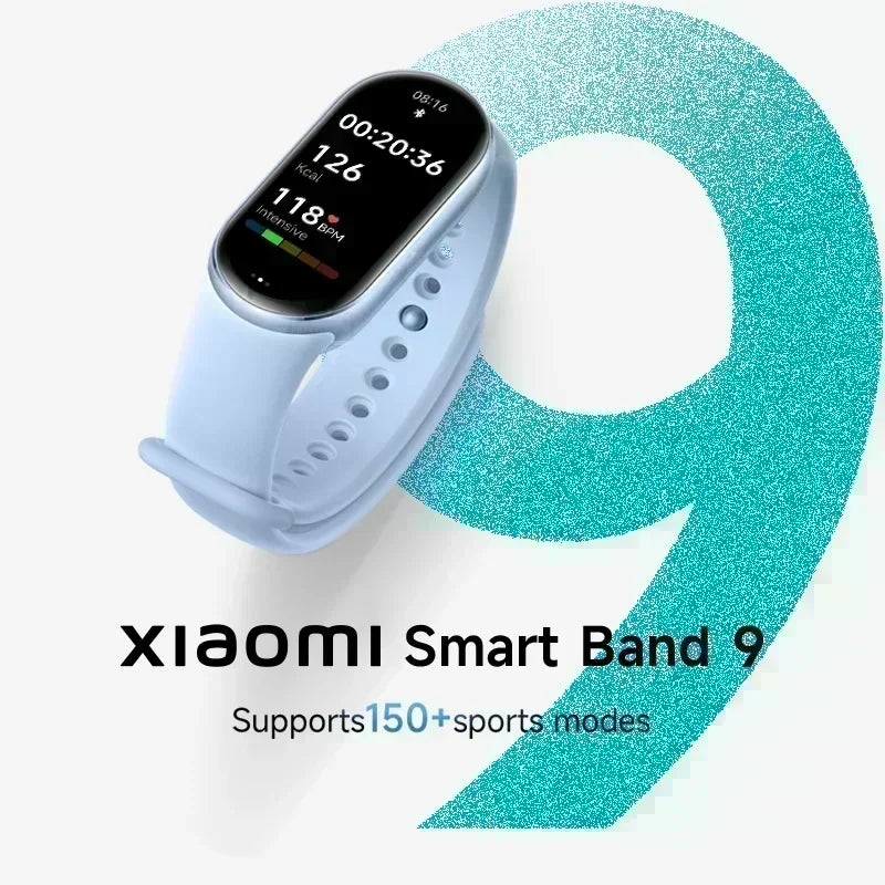 Global Version Xiaomi Smart Band 9 150+ Sports Modes Sleep Monitoring 1.62" AMOLED Display 21-day Battery Life