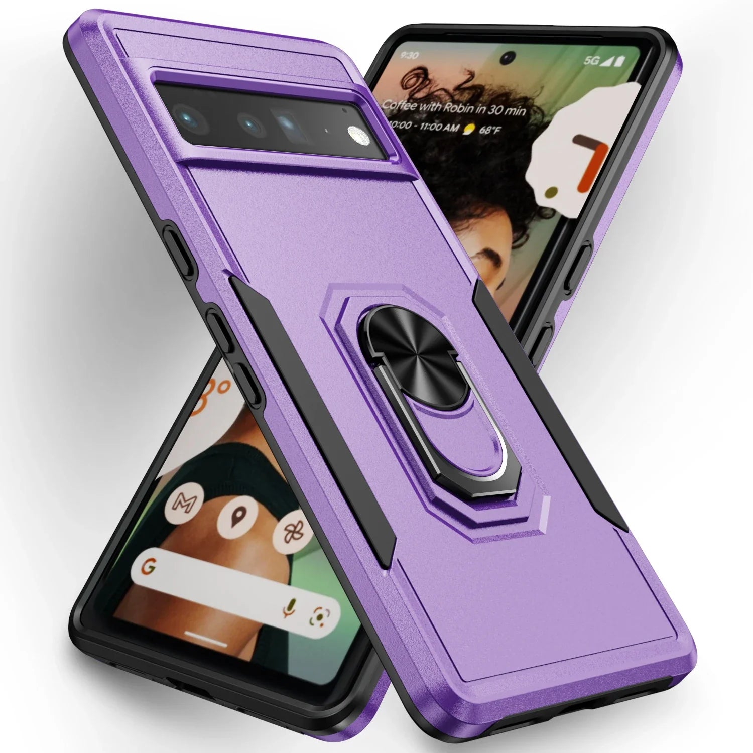 Military Heavy-Duty Magnetic Ring Stand Phone Case For Google Pixel 9 8A 8 7 7A 6 6A Pro Rugged Matte Shockproof Defender Cover