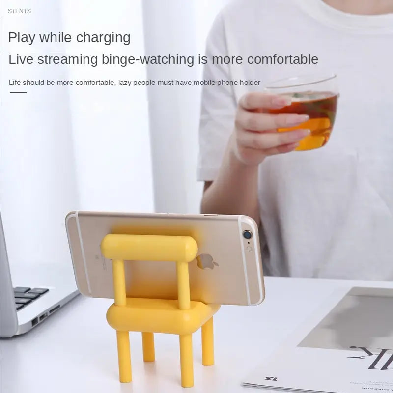 2pcs Cute Chair Mobile Phone Holder Adjustable Desktop Cell Phone Bracket Desktop Decor Lazy Bracket Catch up Bracket Wholesale