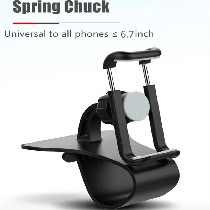 Universal Car Phone Holder - 360° Rotatable Auto Grip Dashboard Stand for Mobile Phones