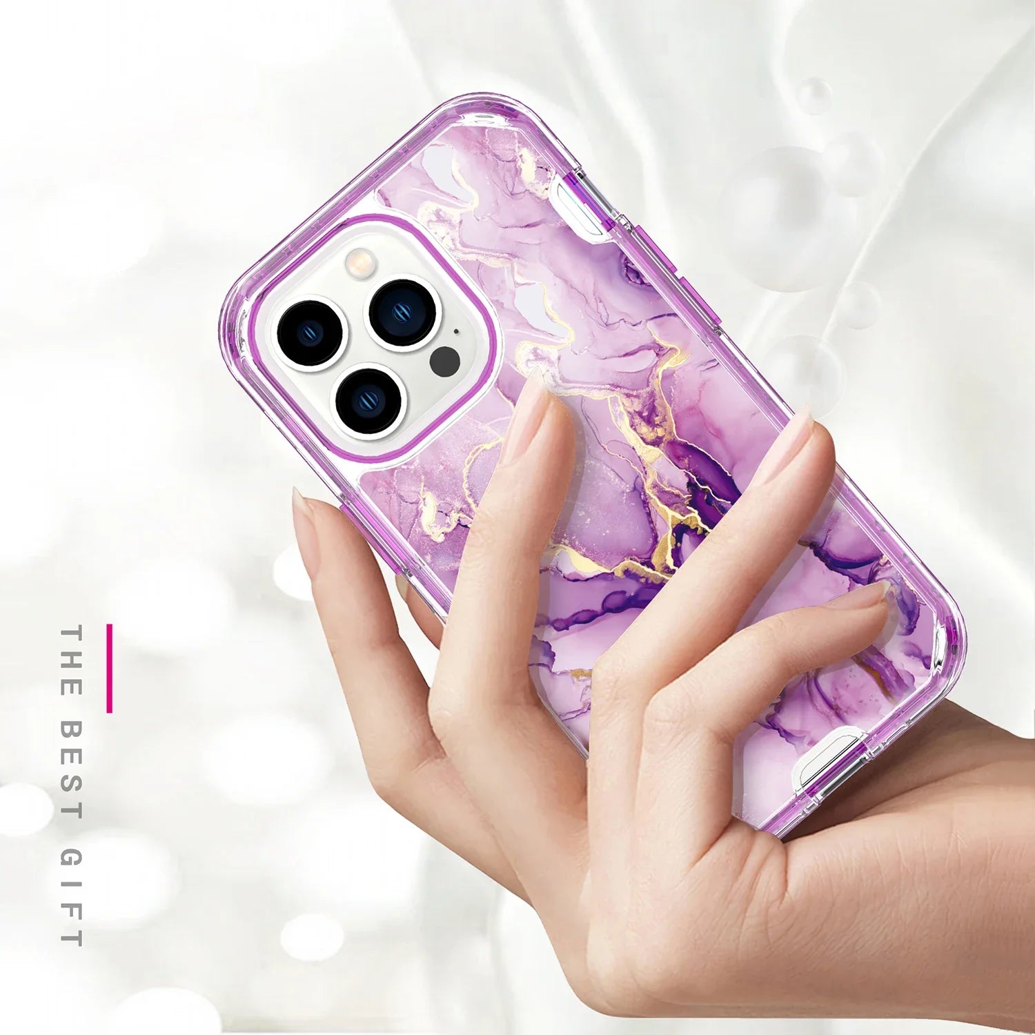 Plating Marble Phone Case for iPhone 16 14 13 11 12 15 Pro Max Plus Heavy Duty Shockproof Protective Luxury Cover