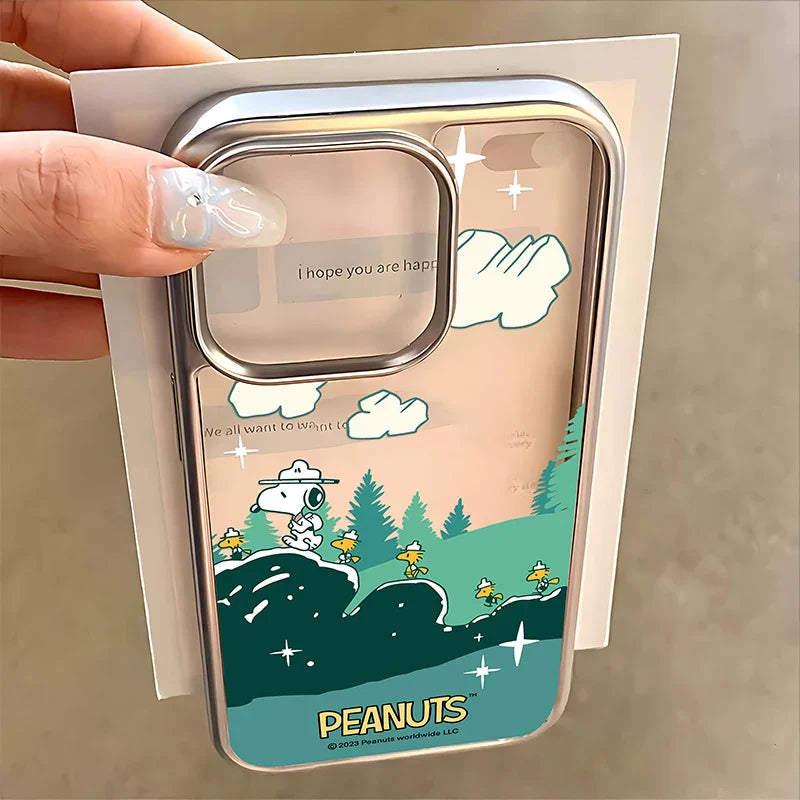 Cartoon Luxury Snoopies Hot Phone Case for IPhone 16 15 14 13 12 11 Pro Max X XR XSMAX 8 7 Plus Luxury Clear Back Cover