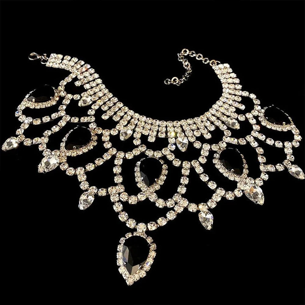 Rhinestone Water Drop Necklace